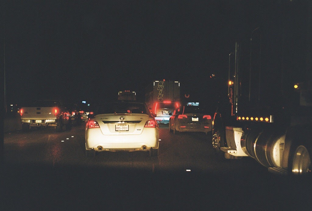 Traffic jam at night