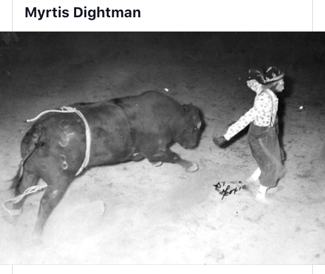 Myrtis Dightman, Sr. as rodeo clown.