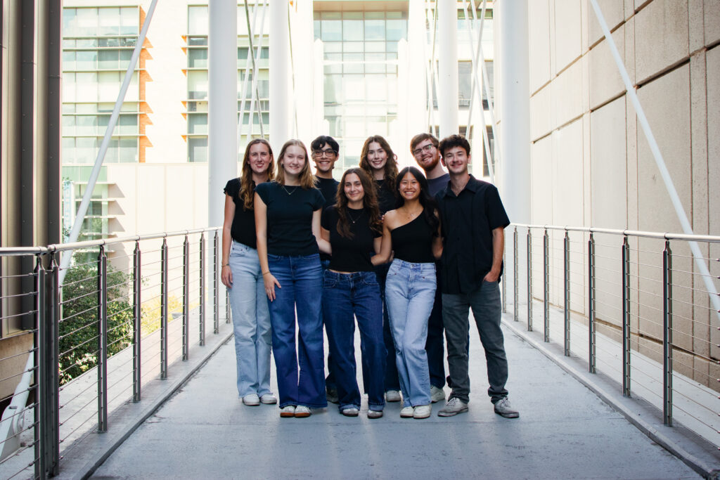 Leadership team photo, Photo from left to right: Abby Breyfogle, Emily DeMotte, Adrian Gomez, Caroleen Saba, Amy Kingston, Gabriella Dunn, Jake Gripp
